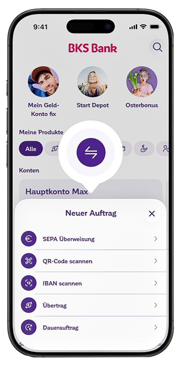 Két okostelefon megnyitott BKS App alkalmazással Két okostelefon megnyitott BKS App alkalmazással